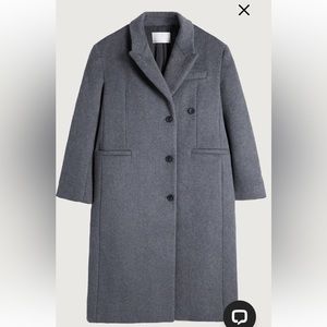 OAK + FORT grey wool blend coat